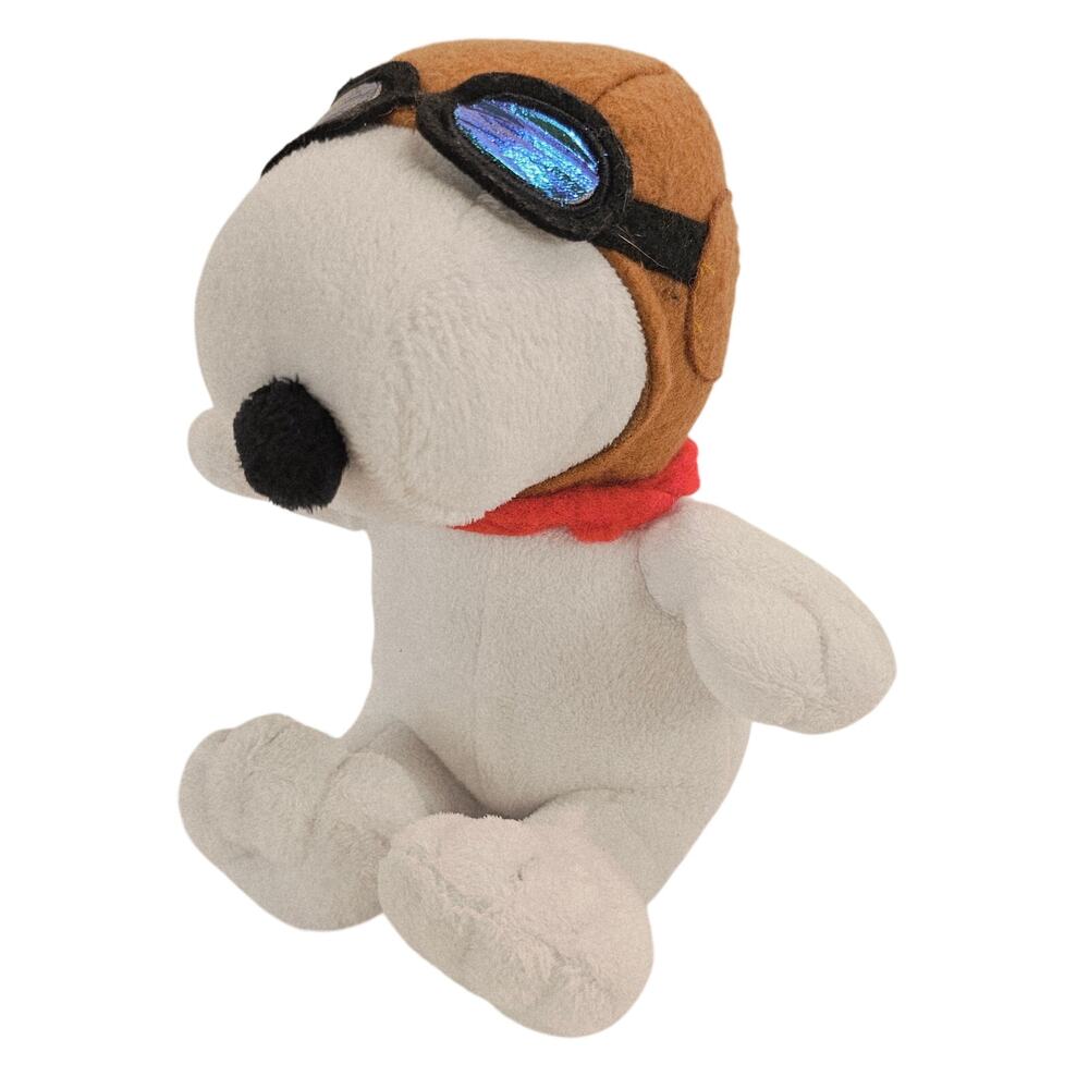 Peanuts Snoopy Flying Ace Plush Aviator Goggles Helmet Stuffed Animal 7”